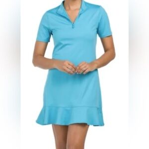 Tommy Bahama Golf/Tennis Women’s Dress, 1/4 Zip,Short Sleeve,Activewear,Blue, XL